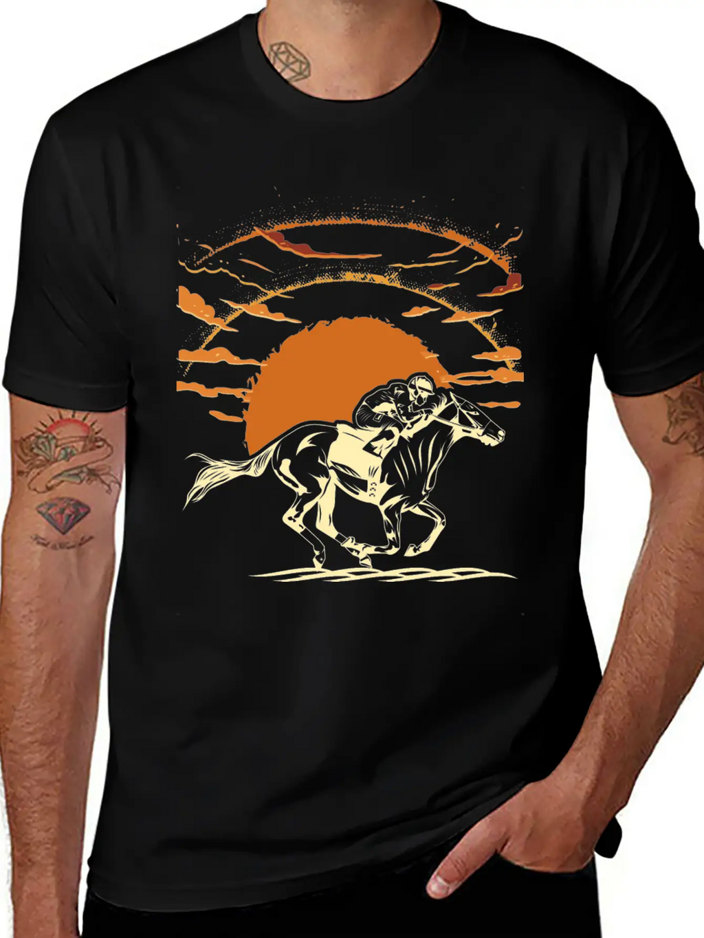 Horse Racing Unisex Casual T-Shirt – Clean Design For Daily Comfort