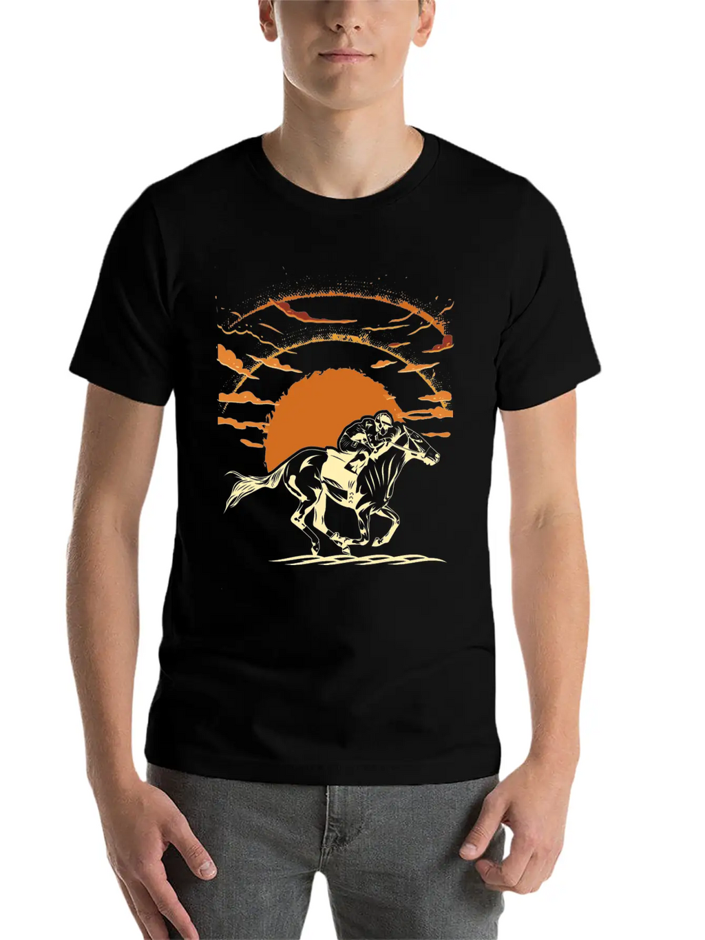 Horse Racing Unisex Casual T-Shirt – Clean Design For Daily Comfort