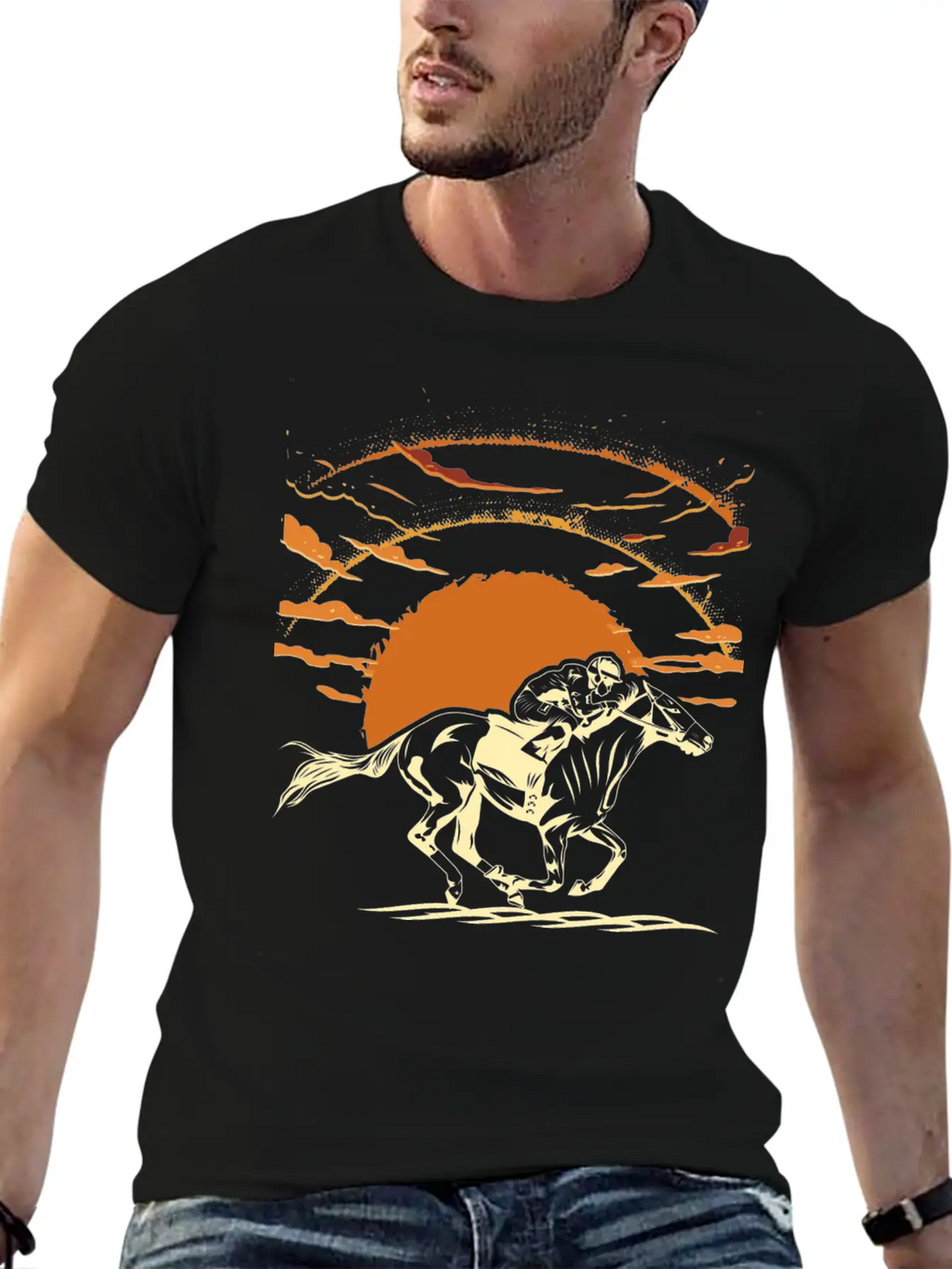 Horse Racing Unisex Casual T-Shirt – Clean Design For Daily Comfort