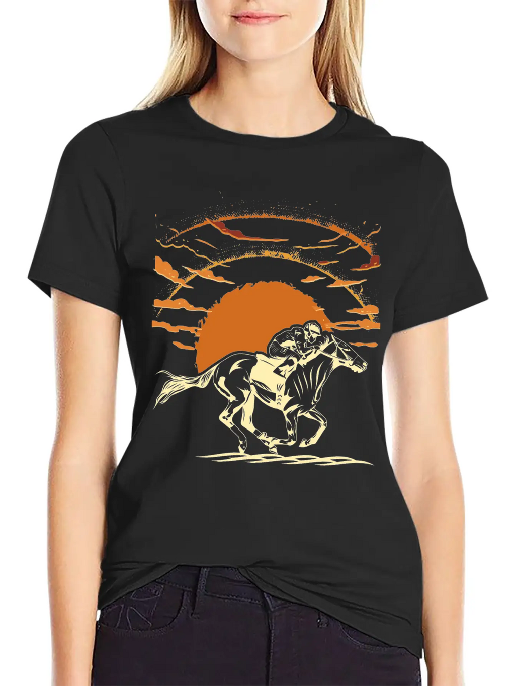 Horse Racing Unisex Casual T-Shirt – Clean Design For Daily Comfort
