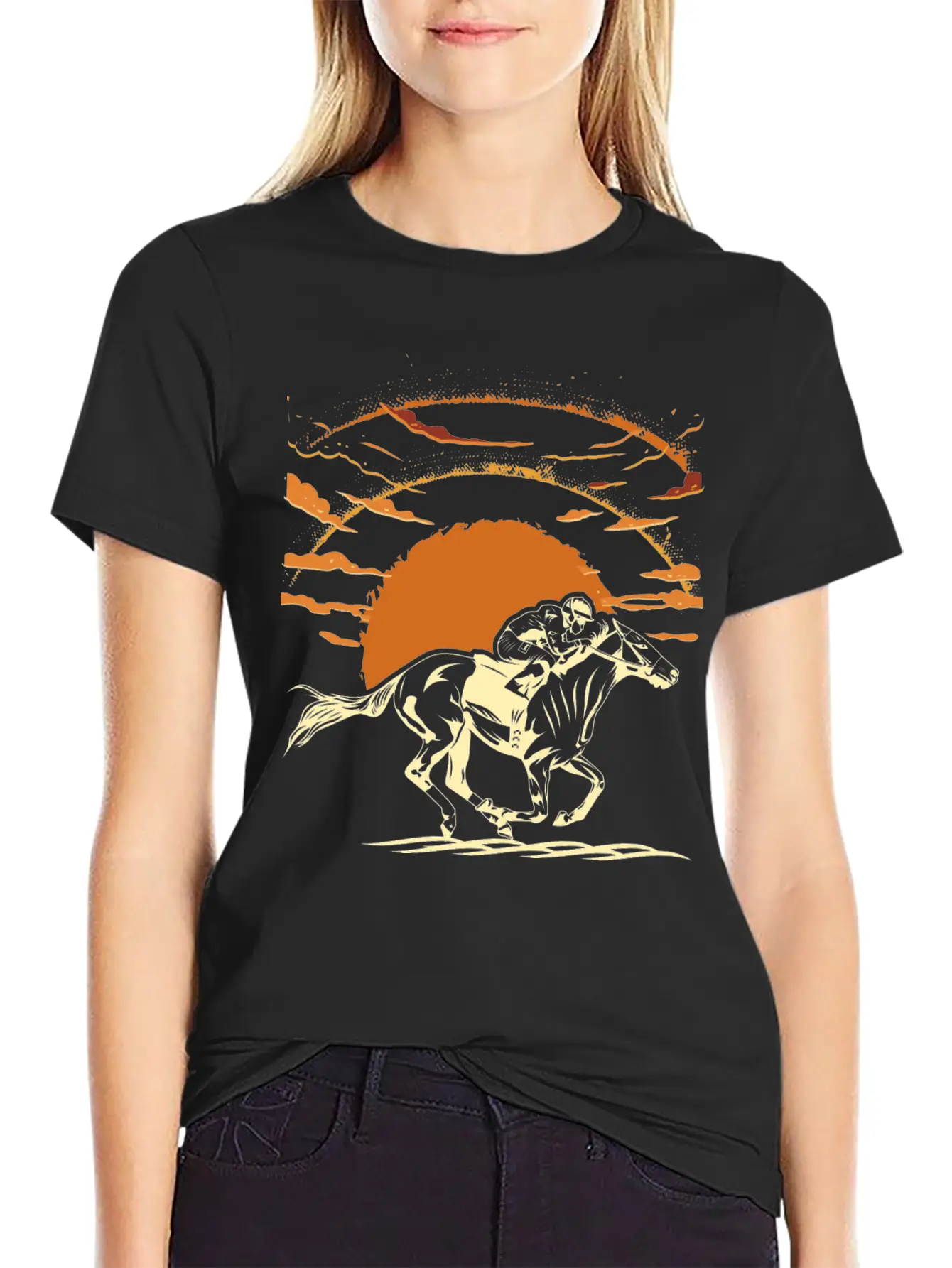 Horse Racing Unisex Casual T-Shirt – Clean Design For Daily Comfort