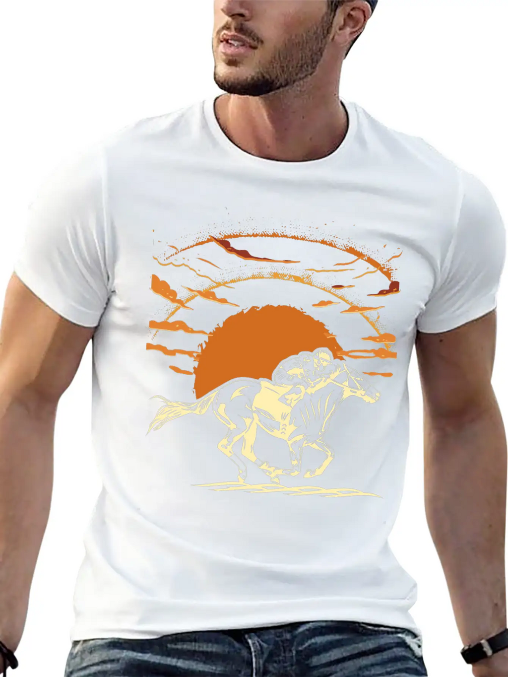 Horse Racing Unisex Casual T-Shirt – Clean Design For Daily Comfort