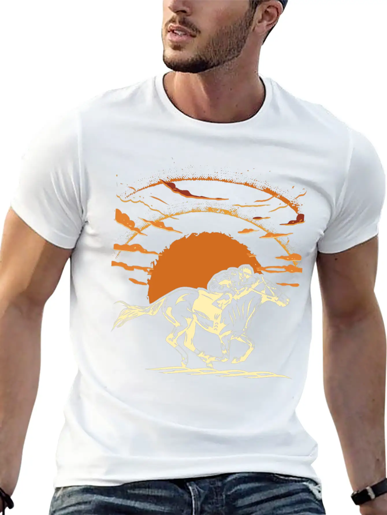 Horse Racing Unisex Casual T-Shirt – Clean Design For Daily Comfort