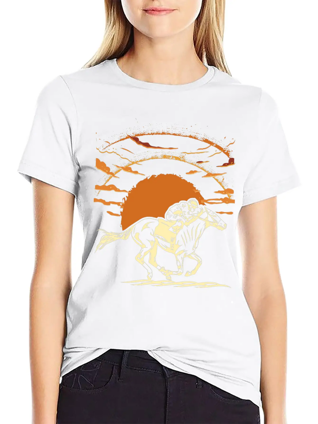 Horse Racing Unisex Casual T-Shirt – Clean Design For Daily Comfort