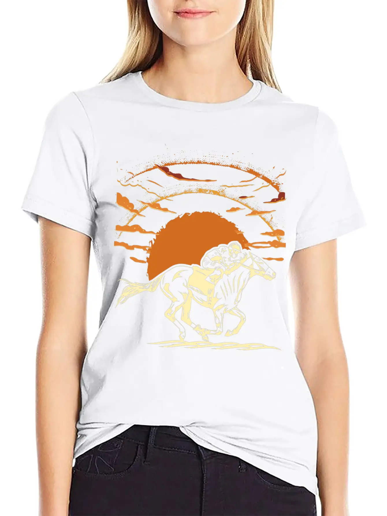 Horse Racing Unisex Casual T-Shirt – Clean Design For Daily Comfort