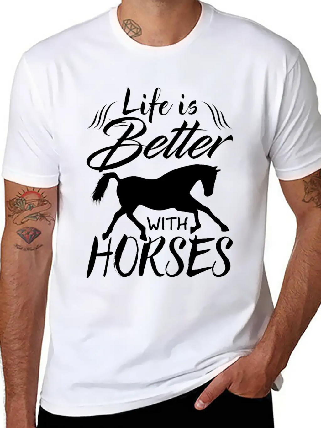 Horse Riding Makes Life Better Stylish Everyday T-Shirt – Unisex Basic Cotton Tee