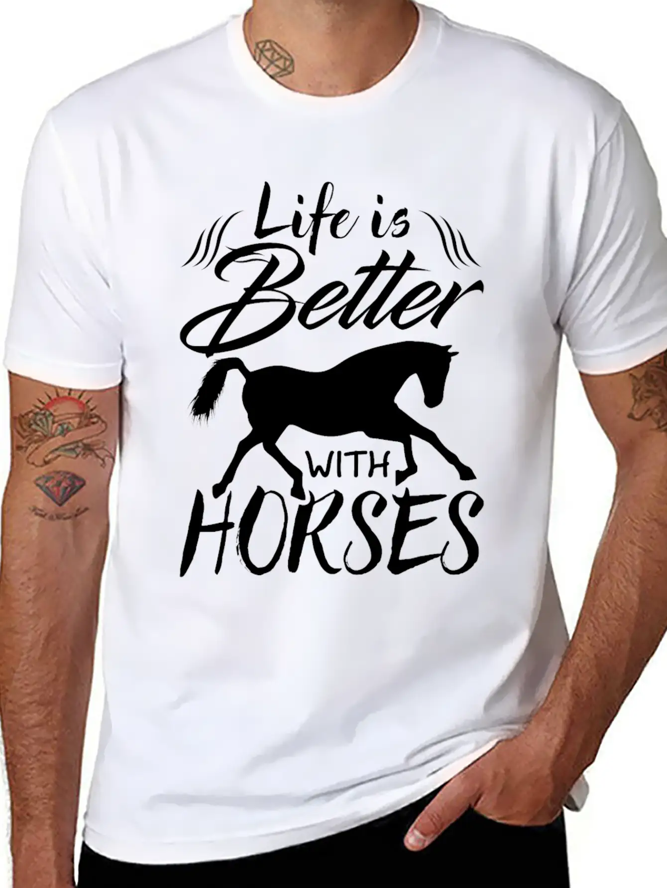 Horse Riding Makes Life Better Stylish Everyday T-Shirt – Unisex Basic Cotton Tee