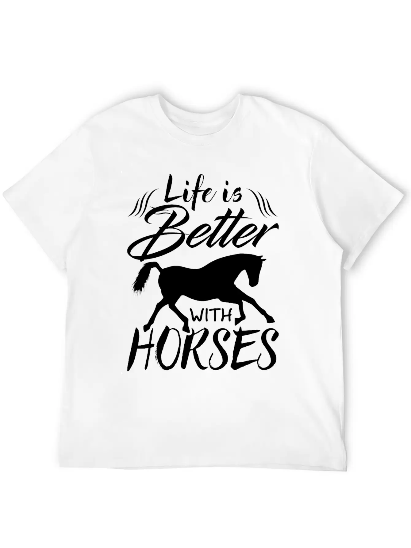 Horse Riding Makes Life Better Stylish Everyday T-Shirt – Unisex Basic Cotton Tee