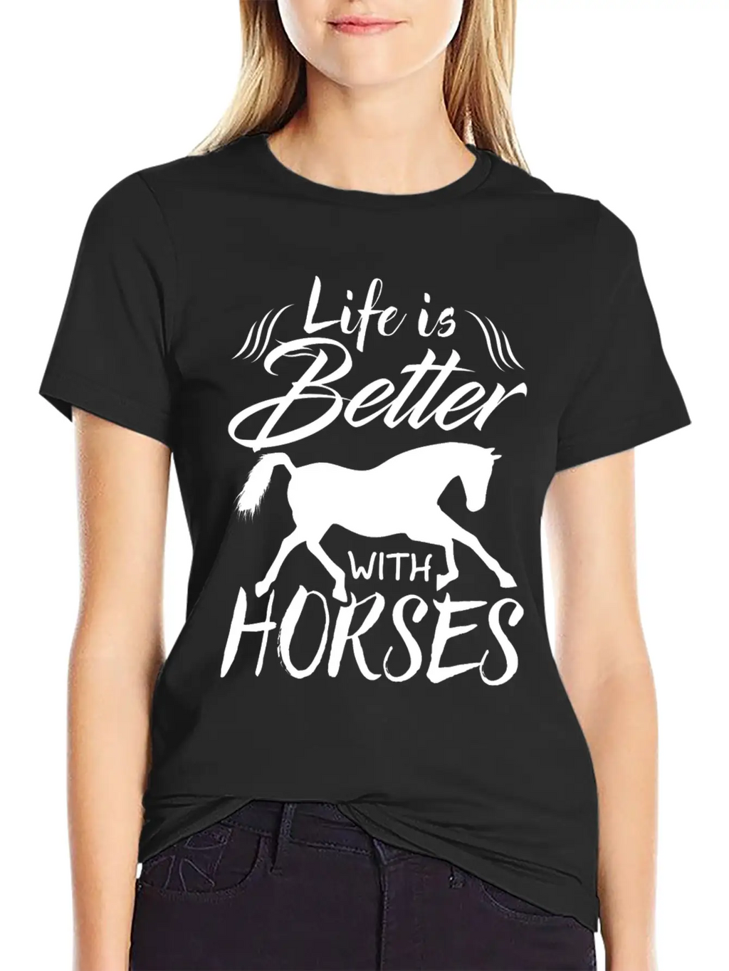 Horse Riding Makes Life Better Stylish Everyday T-Shirt – Unisex Basic Cotton Tee