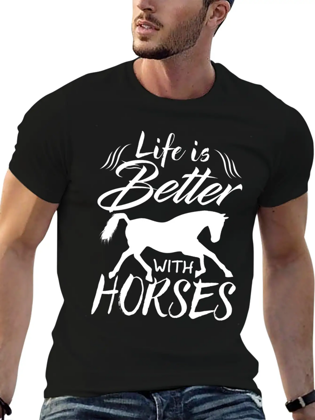 Horse Riding Makes Life Better Stylish Everyday T-Shirt – Unisex Basic Cotton Tee