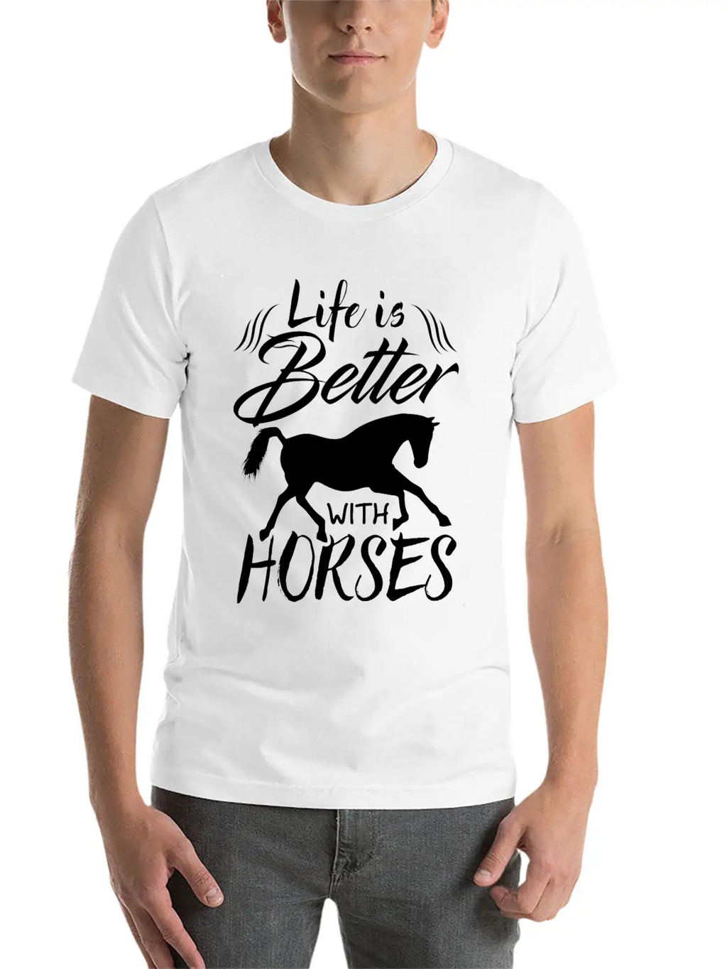 Horse Riding Makes Life Better Stylish Everyday T-Shirt – Unisex Basic Cotton Tee