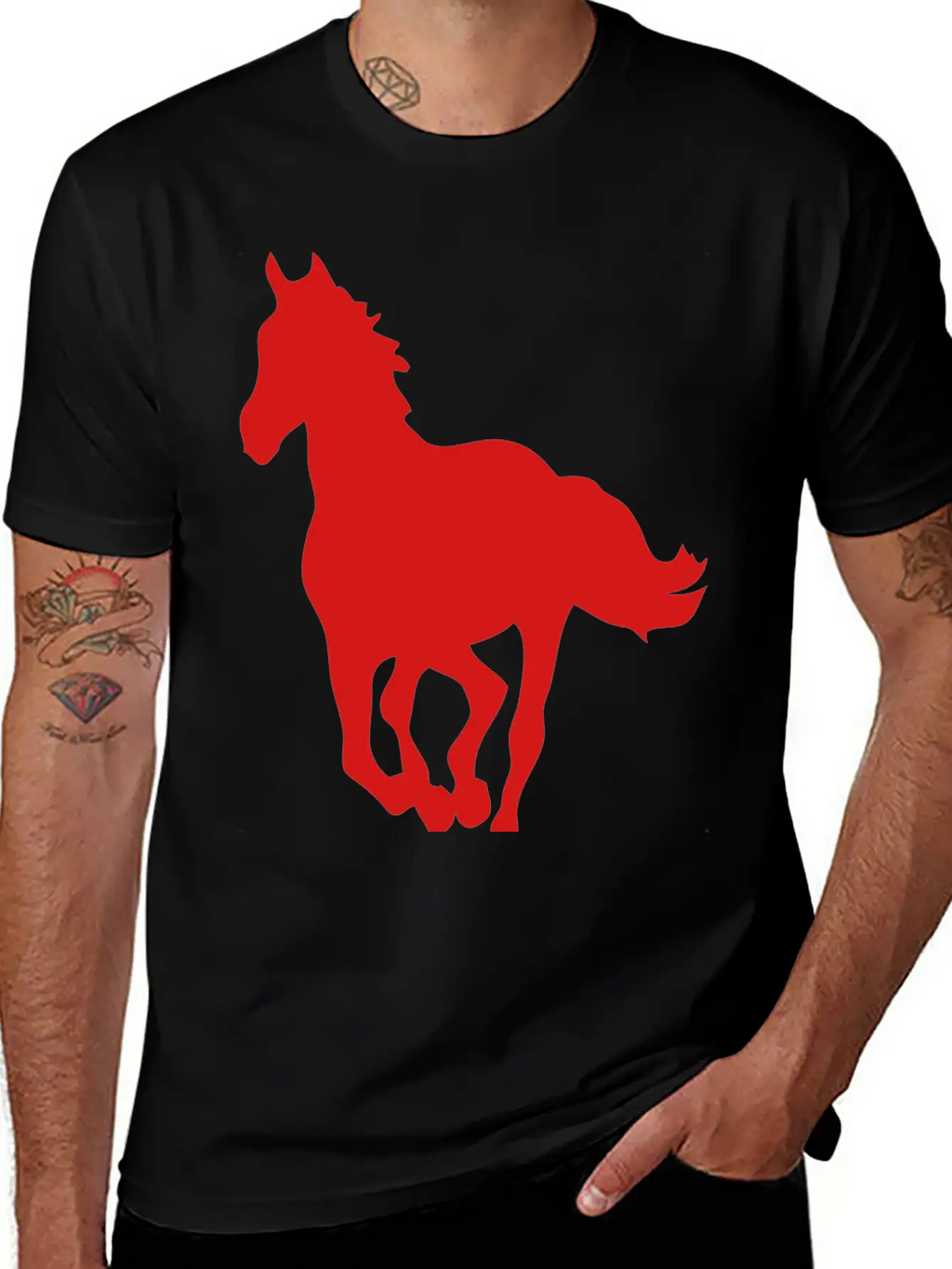 Horse Shade Shadow Figure 8 Unisex Casual T-Shirt – Clean Design For Daily Comfort