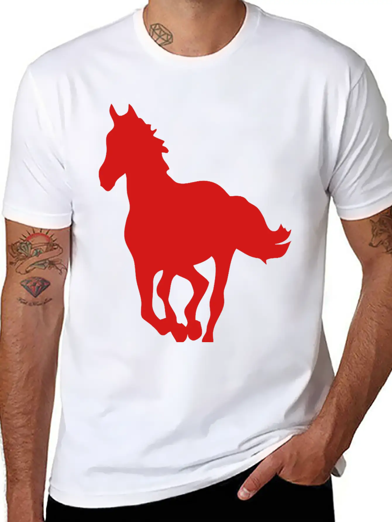 Horse Shade Shadow Figure 8 Unisex Casual T-Shirt – Clean Design For Daily Comfort