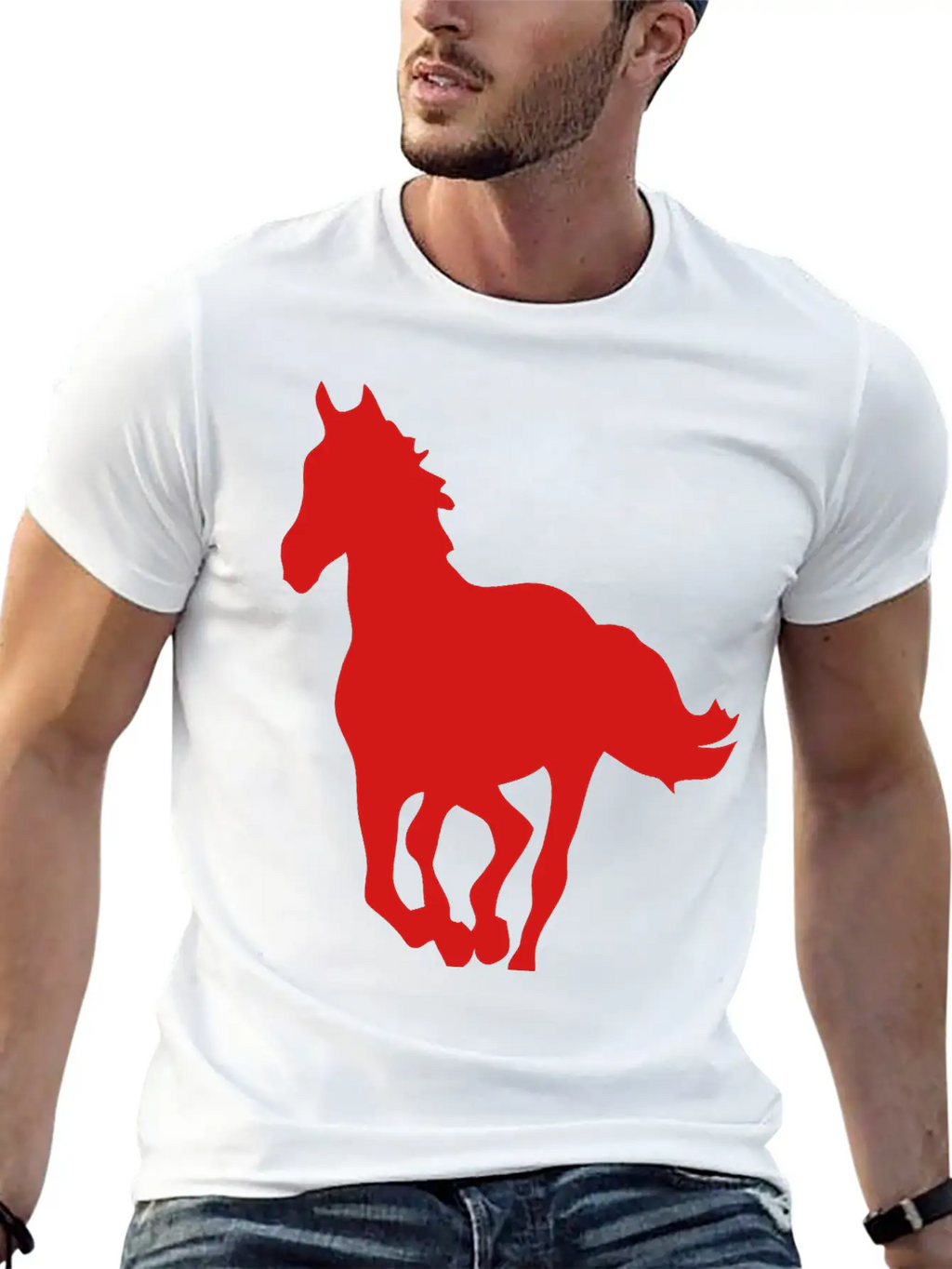 Horse Shade Shadow Figure 8 Unisex Casual T-Shirt – Clean Design For Daily Comfort