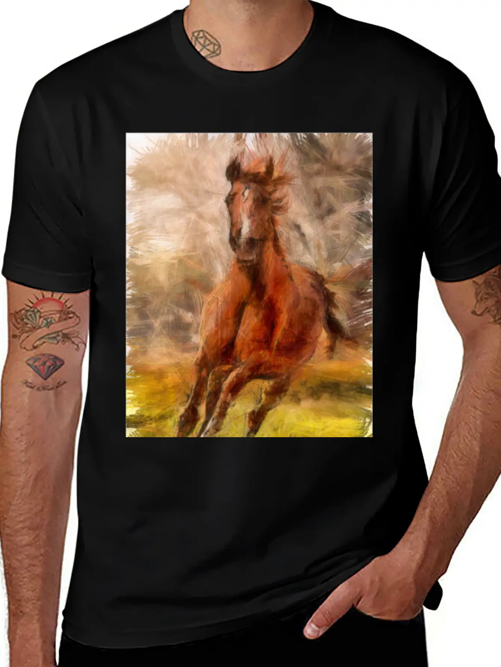 Horse Shirt Unisex Short Sleeve Soft Cotton T-Shirt – Casual Everyday Wear
