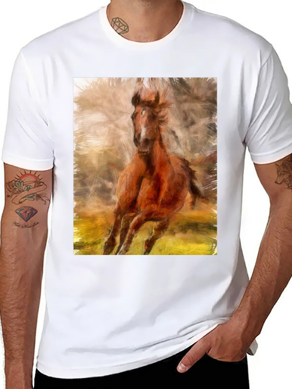 Horse Shirt Unisex Short Sleeve Soft Cotton T-Shirt – Casual Everyday Wear