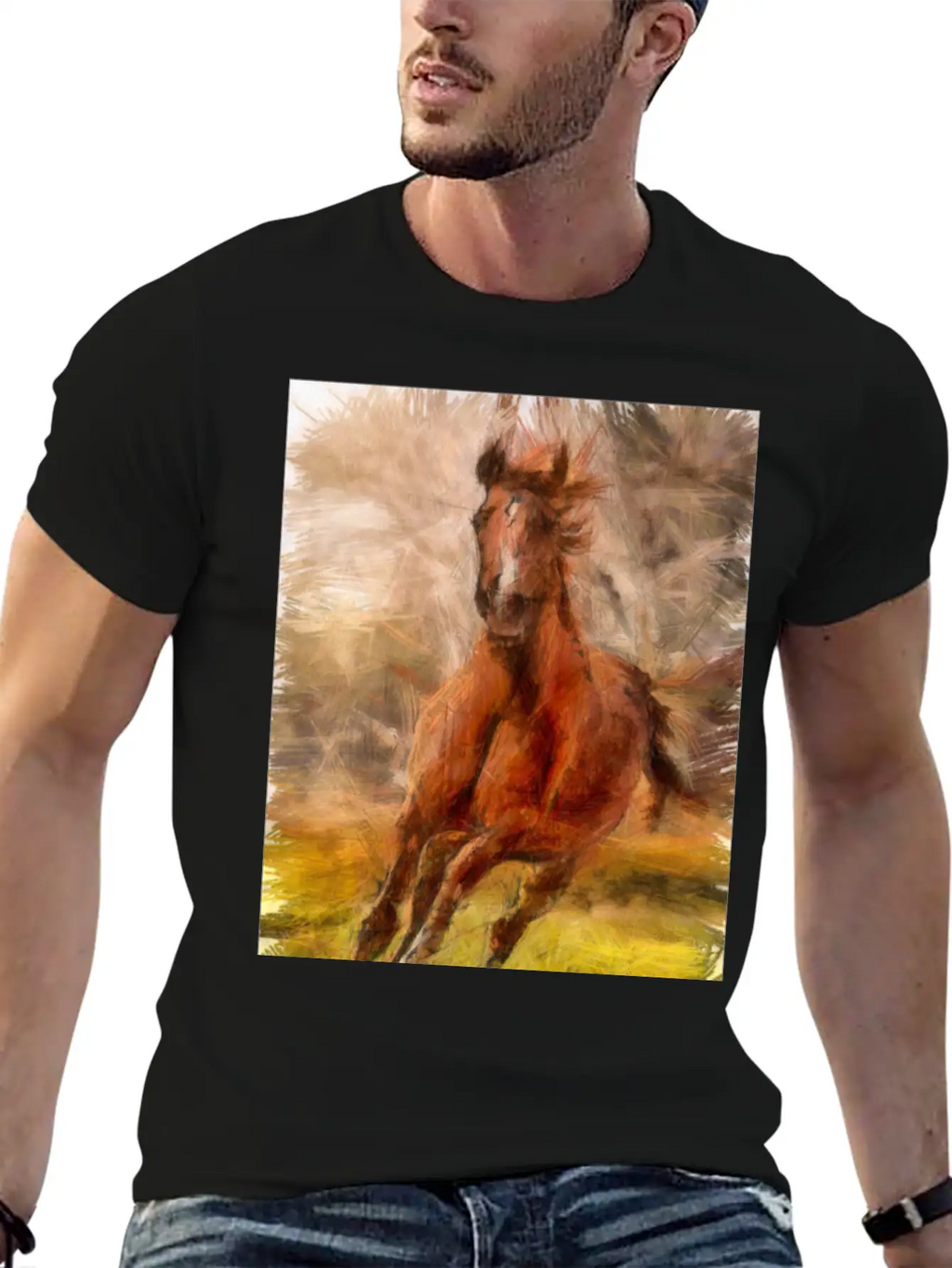 Horse Shirt Unisex Short Sleeve Soft Cotton T-Shirt – Casual Everyday Wear
