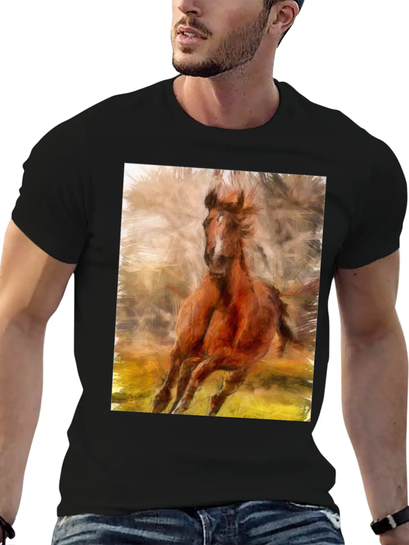 Horse Shirt Unisex Short Sleeve Soft Cotton T-Shirt – Casual Everyday Wear