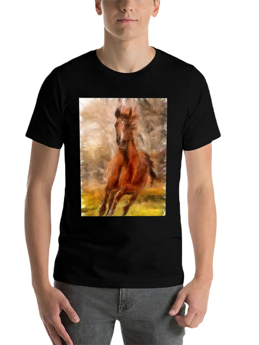 Horse Shirt Unisex Short Sleeve Soft Cotton T-Shirt – Casual Everyday Wear