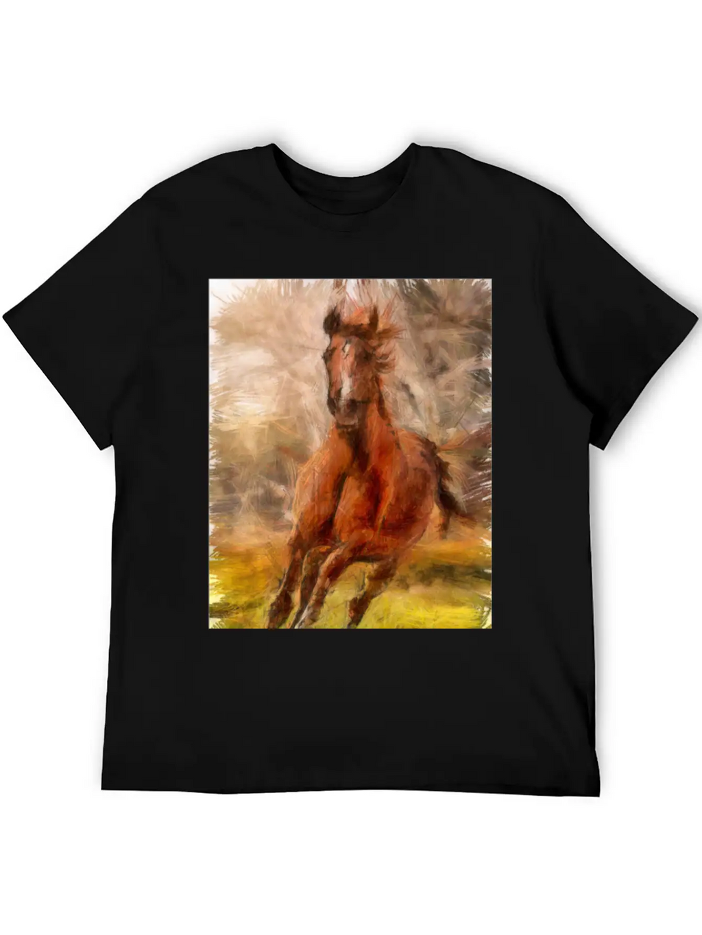 Horse Shirt Unisex Short Sleeve Soft Cotton T-Shirt – Casual Everyday Wear