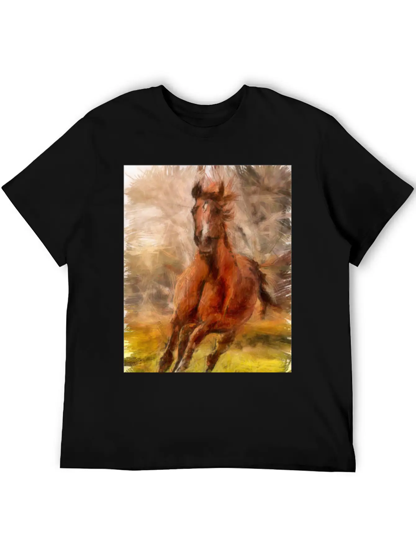 Horse Shirt Unisex Short Sleeve Soft Cotton T-Shirt – Casual Everyday Wear
