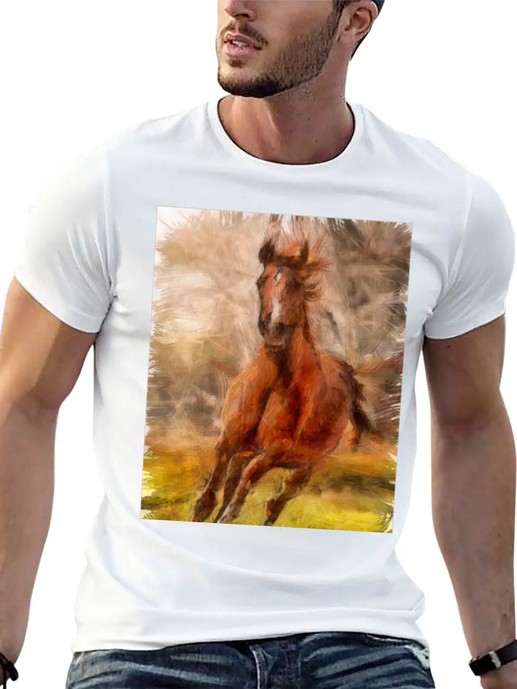 Horse Shirt Unisex Short Sleeve Soft Cotton T-Shirt – Casual Everyday Wear