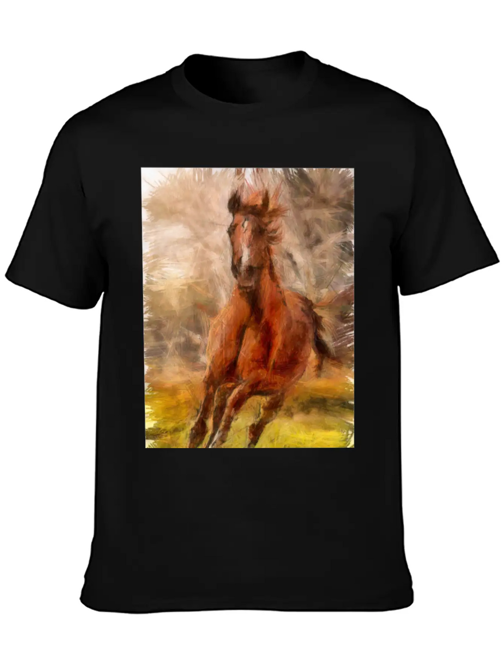 Horse Shirt Unisex Short Sleeve Soft Cotton T-Shirt – Casual Everyday Wear