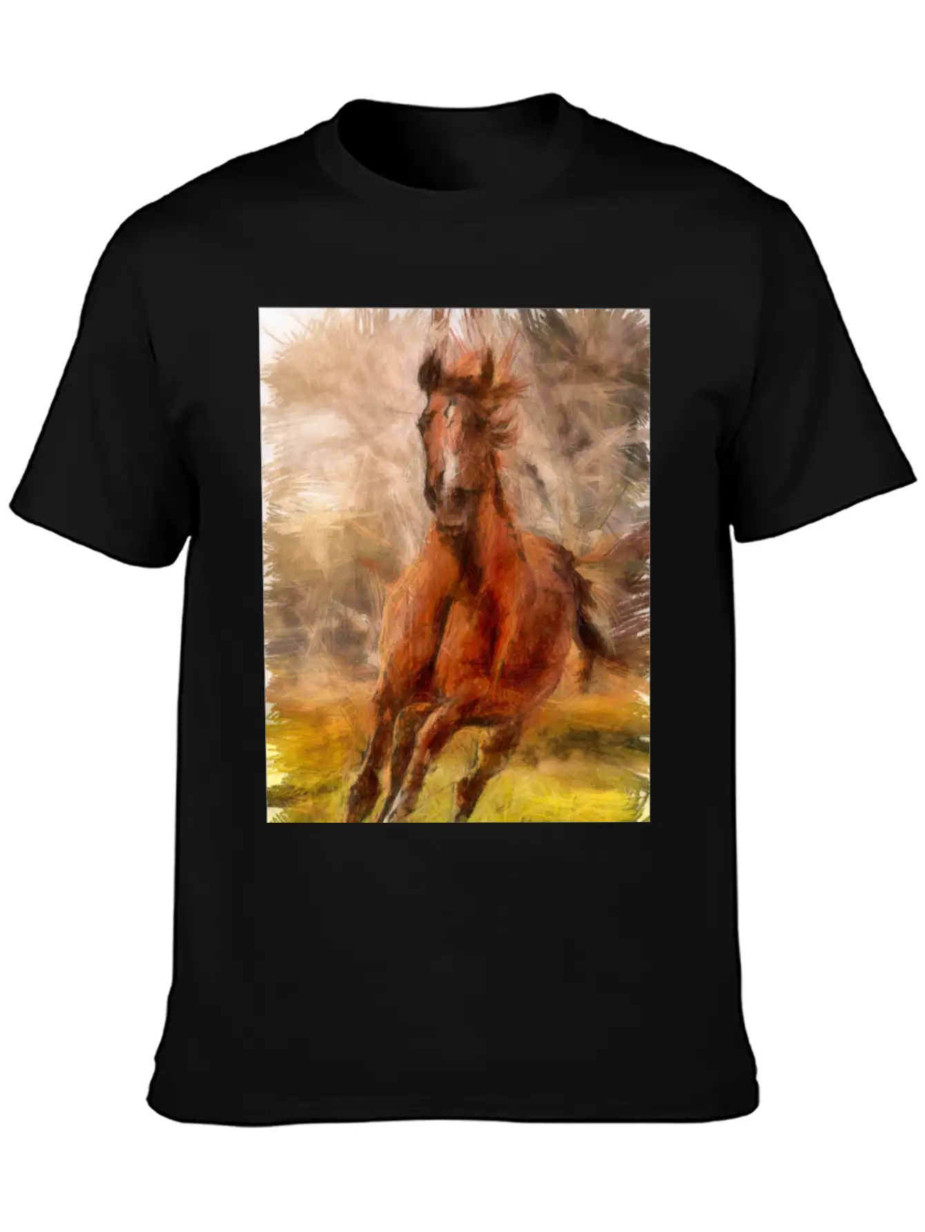 Horse Shirt Unisex Short Sleeve Soft Cotton T-Shirt – Casual Everyday Wear