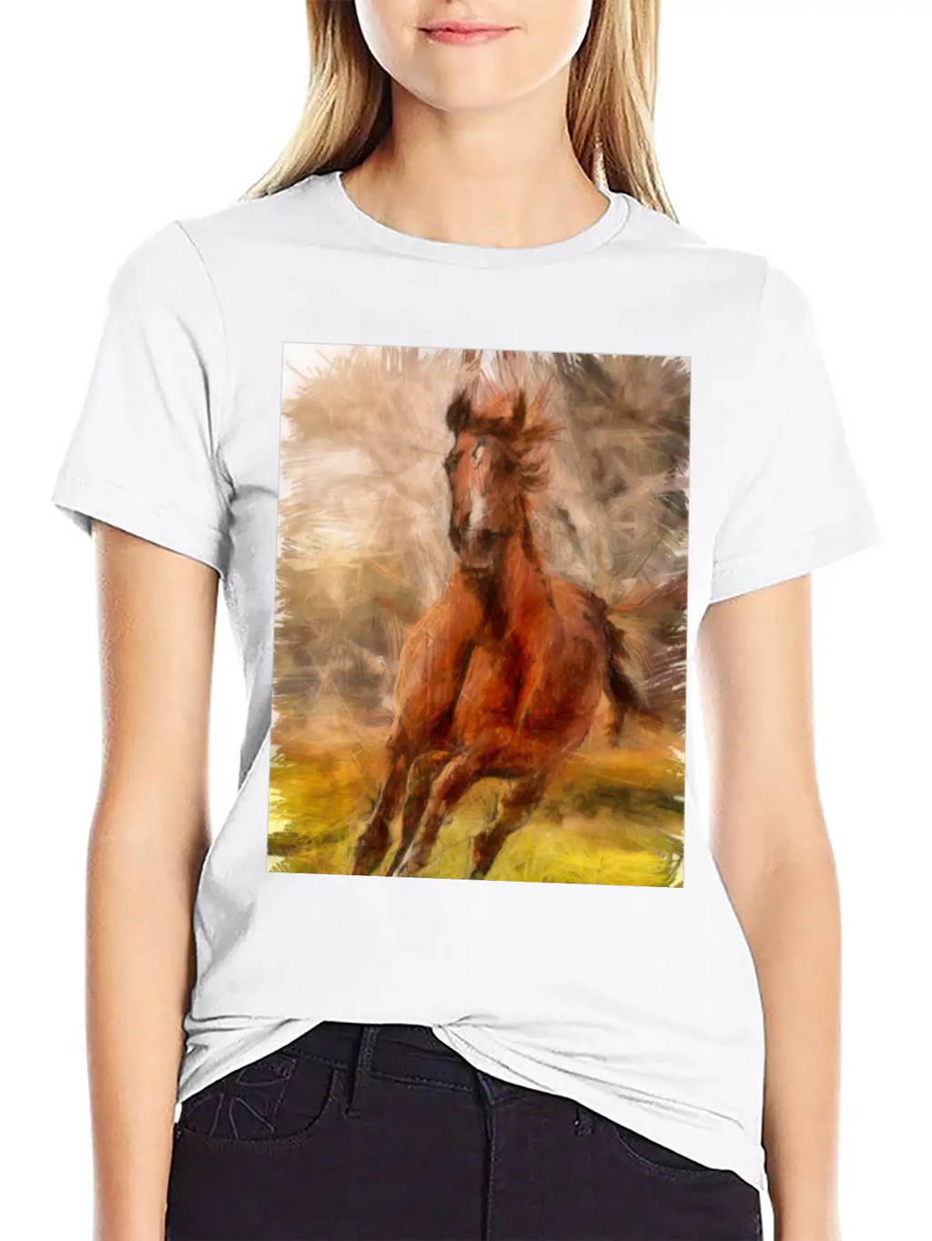 Horse Shirt Unisex Short Sleeve Soft Cotton T-Shirt – Casual Everyday Wear