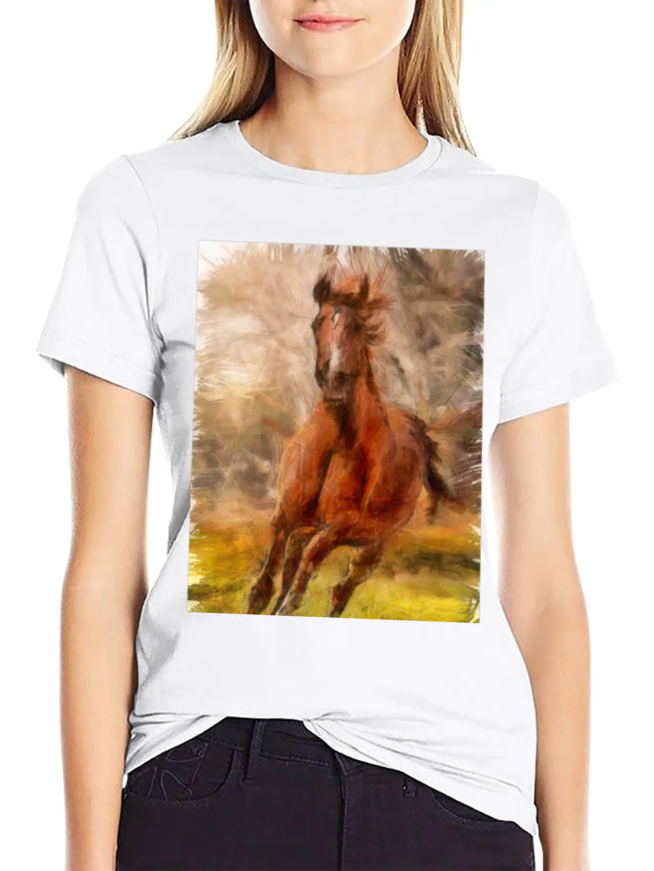 Horse Shirt Unisex Short Sleeve Soft Cotton T-Shirt – Casual Everyday Wear