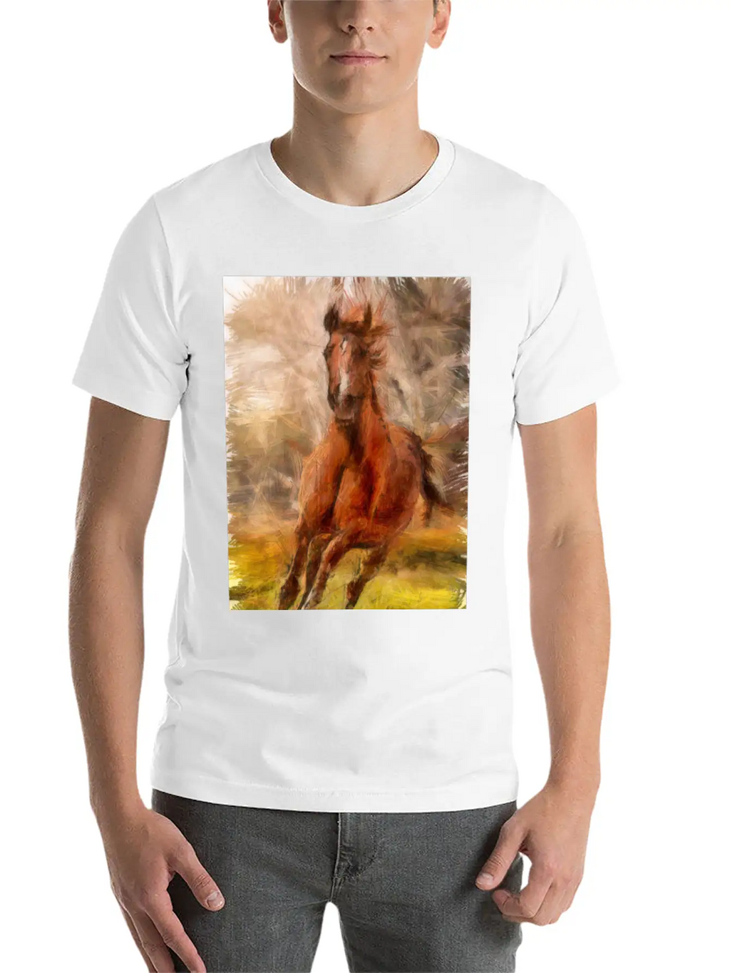 Horse Shirt Unisex Short Sleeve Soft Cotton T-Shirt – Casual Everyday Wear