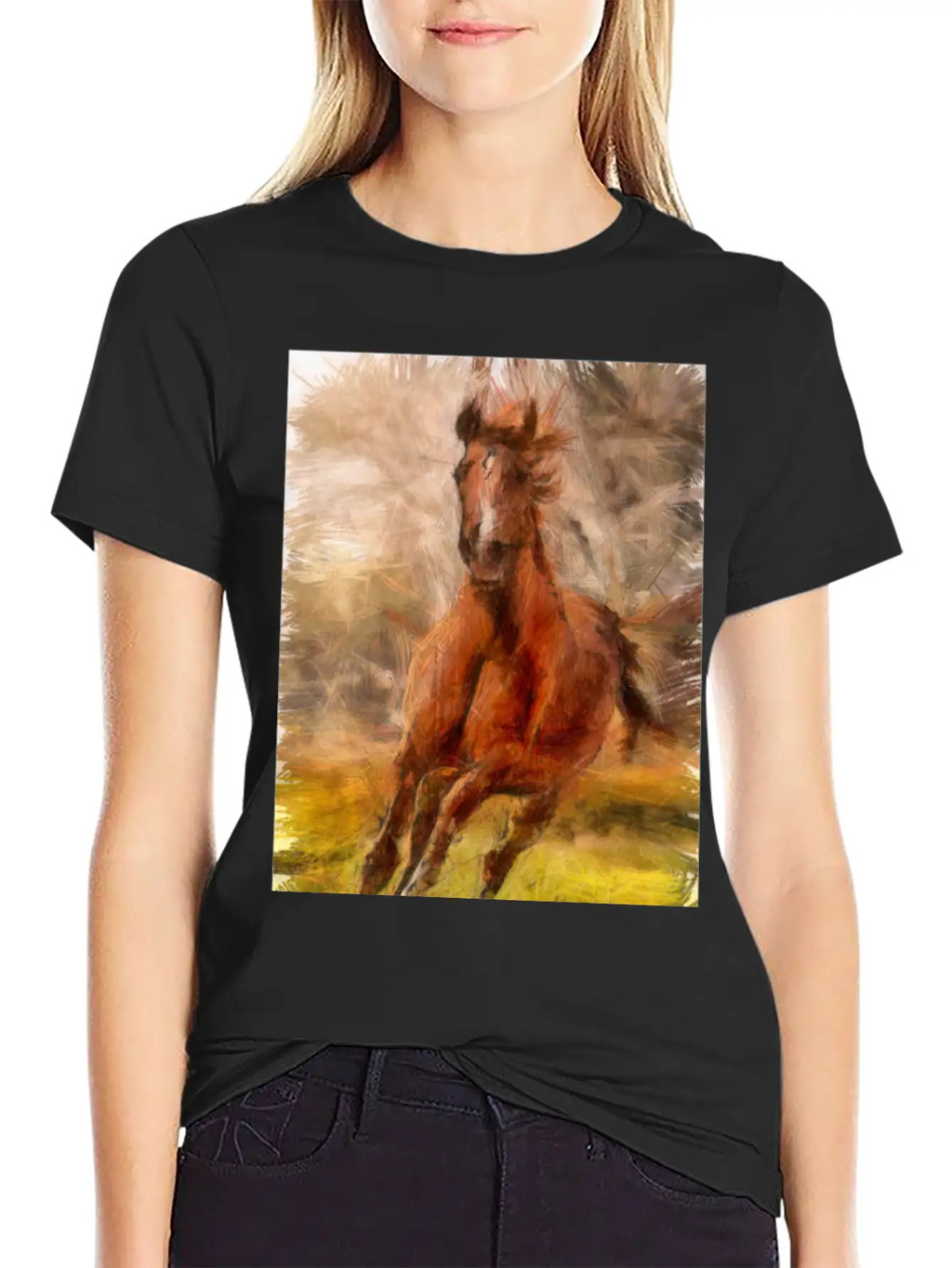 Horse Shirt Unisex Short Sleeve Soft Cotton T-Shirt – Casual Everyday Wear