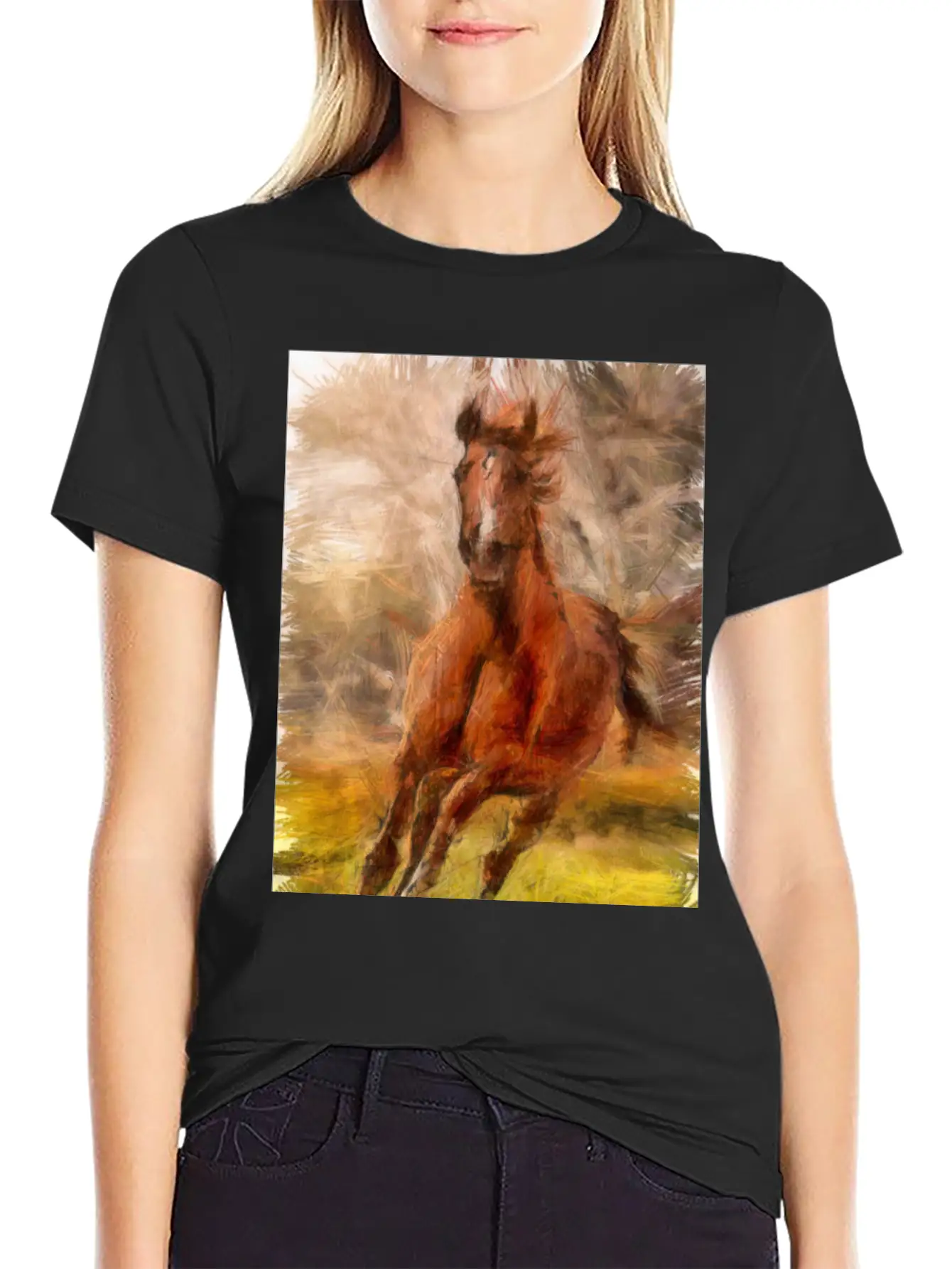 Horse Shirt Unisex Short Sleeve Soft Cotton T-Shirt – Casual Everyday Wear