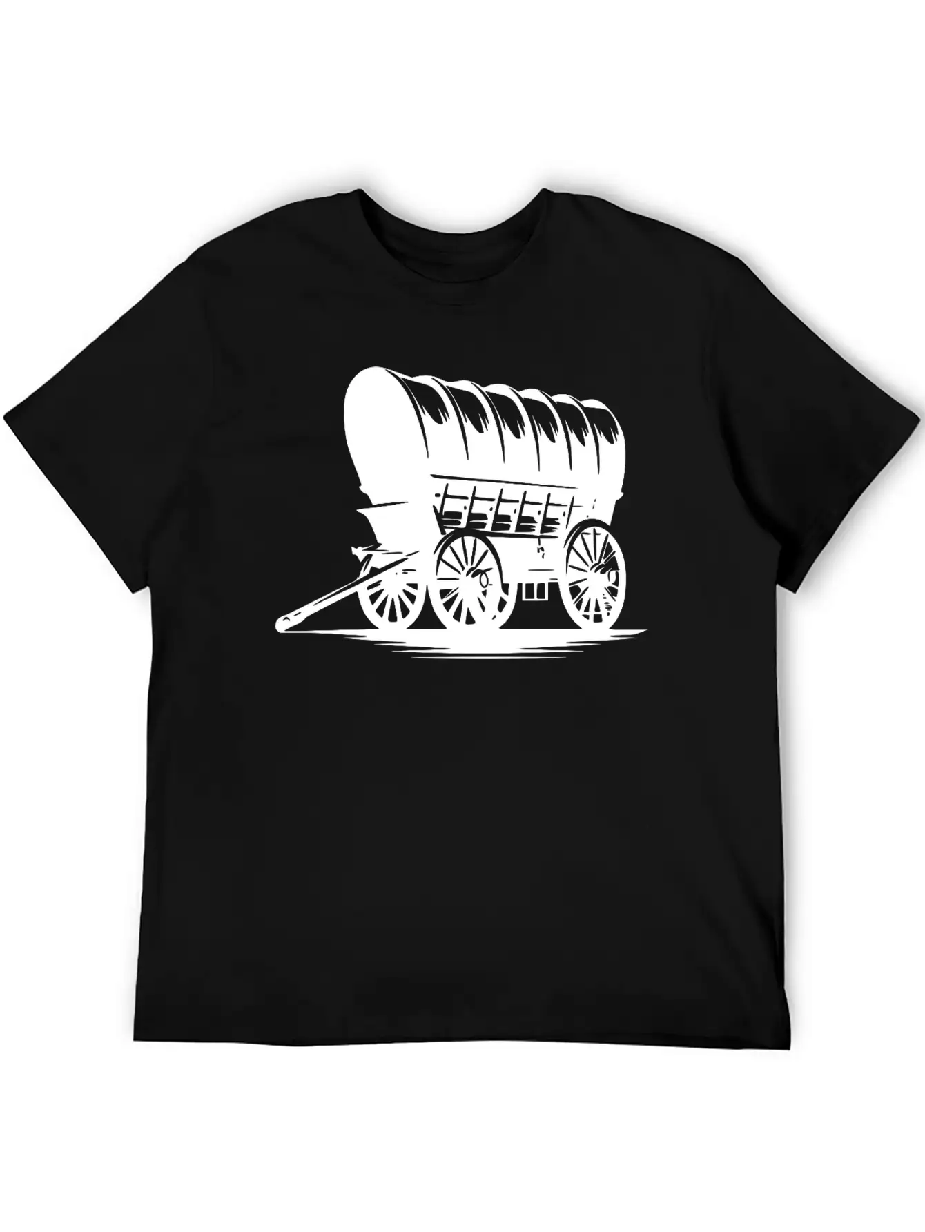 Horse Team Covered Wagon Casual Graphic T-Shirt – Simple And Comfortable Daily Wear