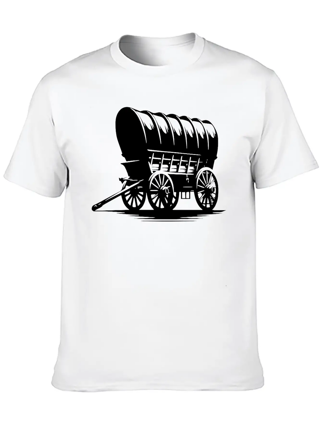 Horse Team Covered Wagon Casual Graphic T-Shirt – Simple And Comfortable Daily Wear
