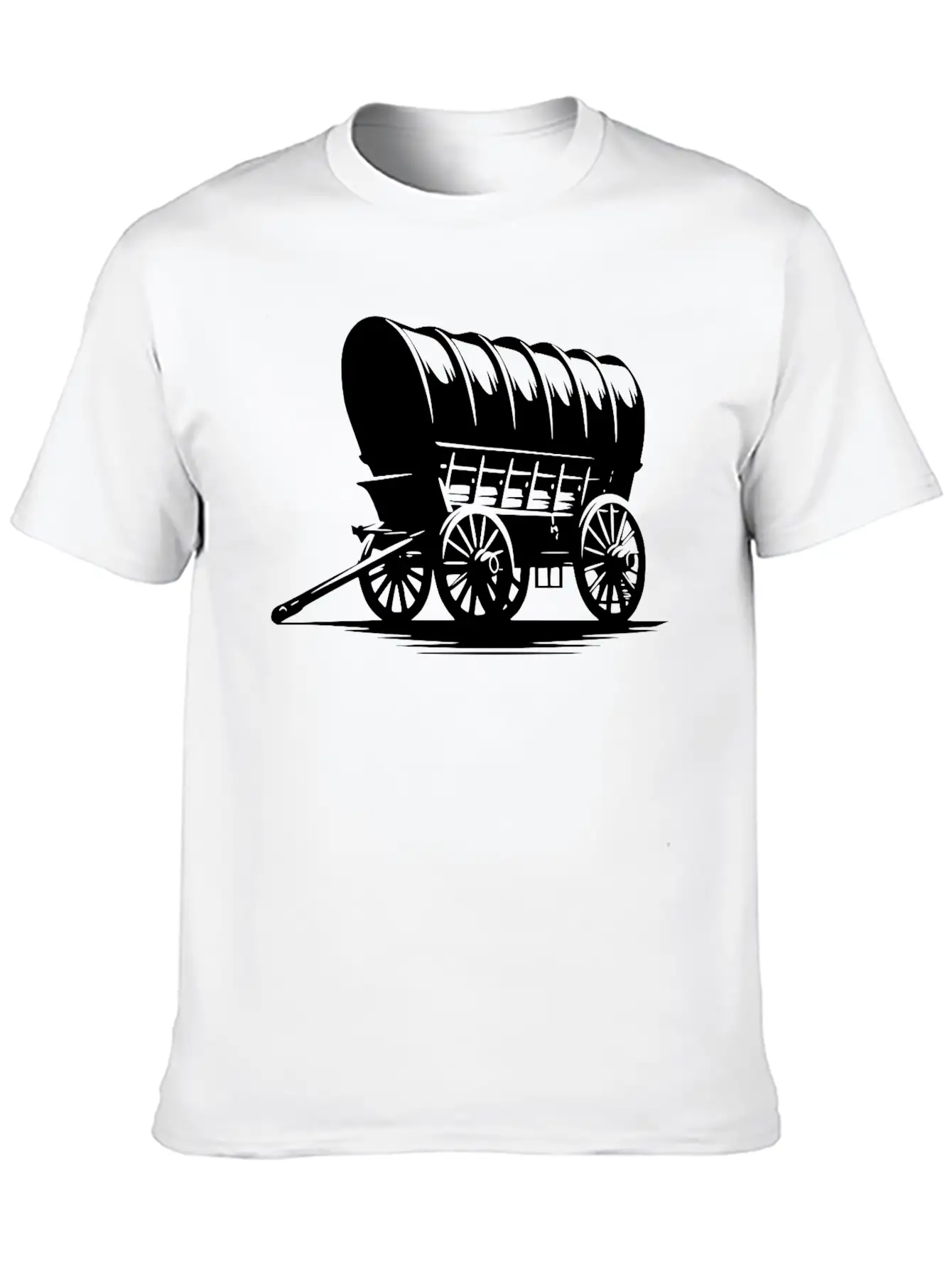 Horse Team Covered Wagon Casual Graphic T-Shirt – Simple And Comfortable Daily Wear