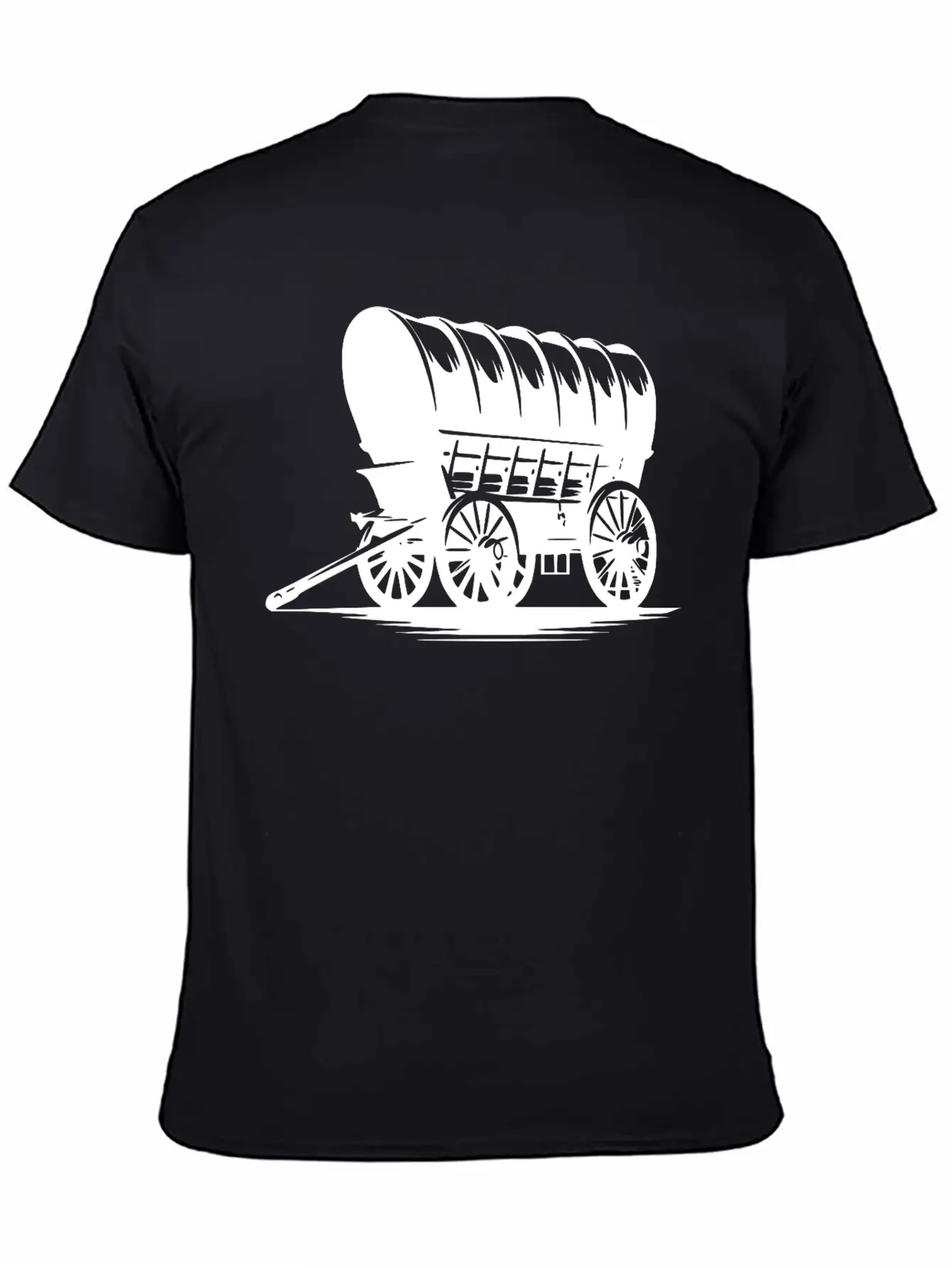 Horse Team Covered Wagon Casual Graphic T-Shirt – Simple And Comfortable Daily Wear