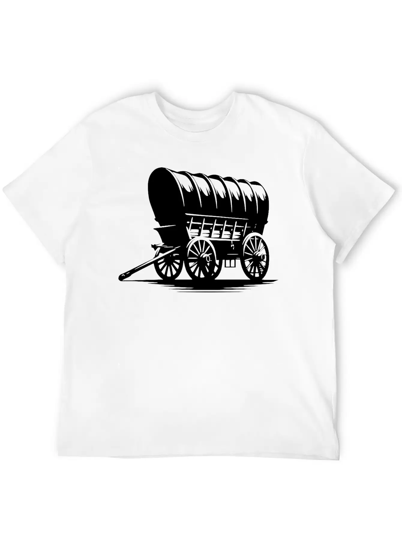 Horse Team Covered Wagon Casual Graphic T-Shirt – Simple And Comfortable Daily Wear