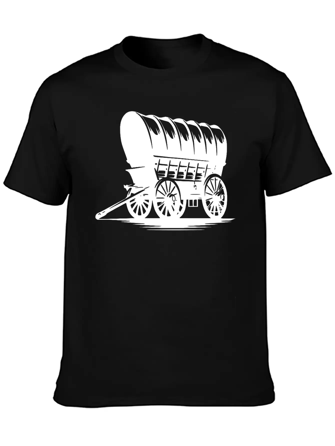 Horse Team Covered Wagon Casual Graphic T-Shirt – Simple And Comfortable Daily Wear