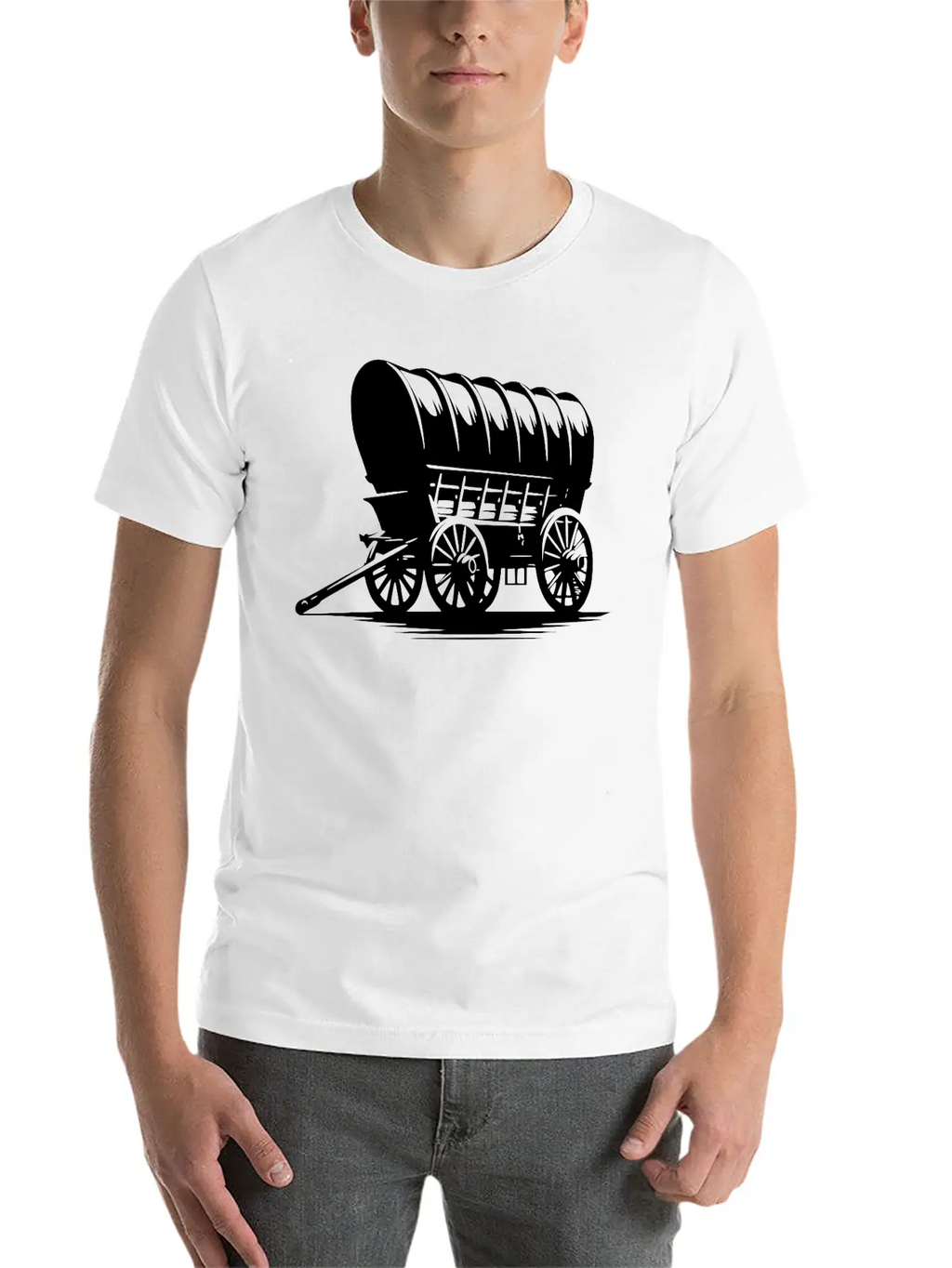 Horse Team Covered Wagon Casual Graphic T-Shirt – Simple And Comfortable Daily Wear