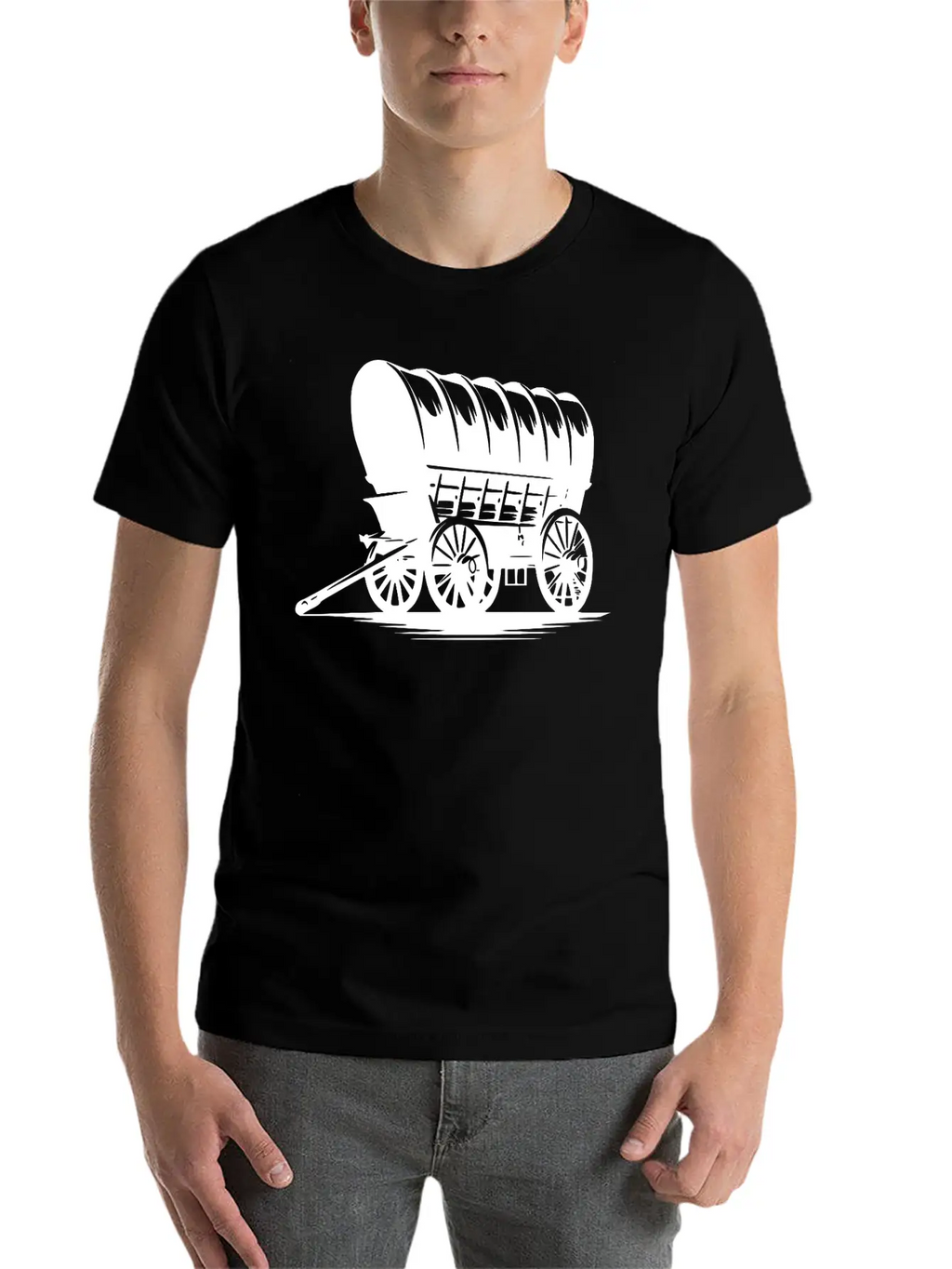 Horse Team Covered Wagon Casual Graphic T-Shirt – Simple And Comfortable Daily Wear