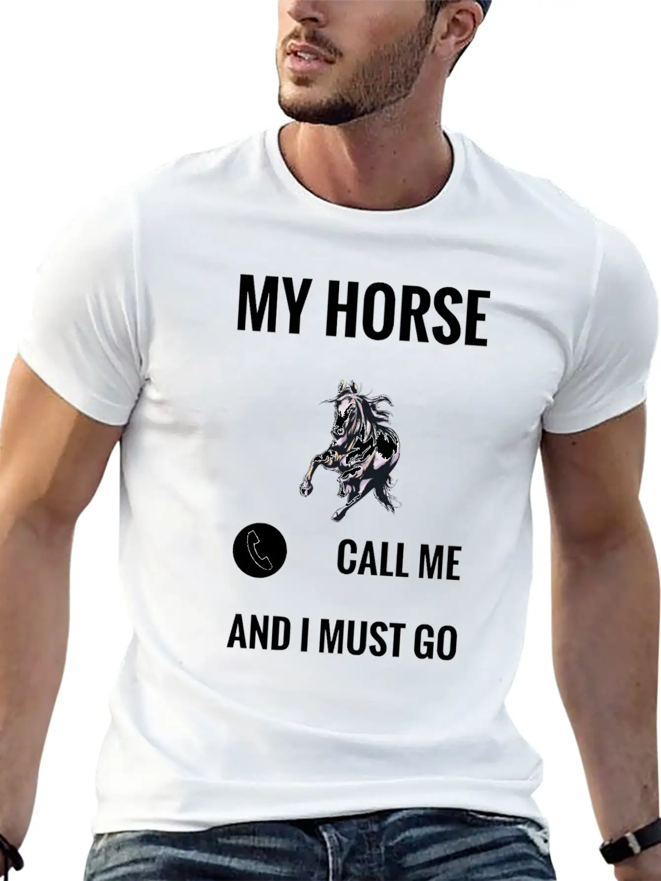 Horse Unisex Short Sleeve Soft Cotton T-Shirt – Casual Everyday Wear