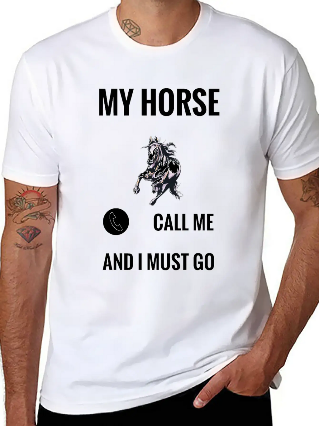 Horse Unisex Short Sleeve Soft Cotton T-Shirt – Casual Everyday Wear