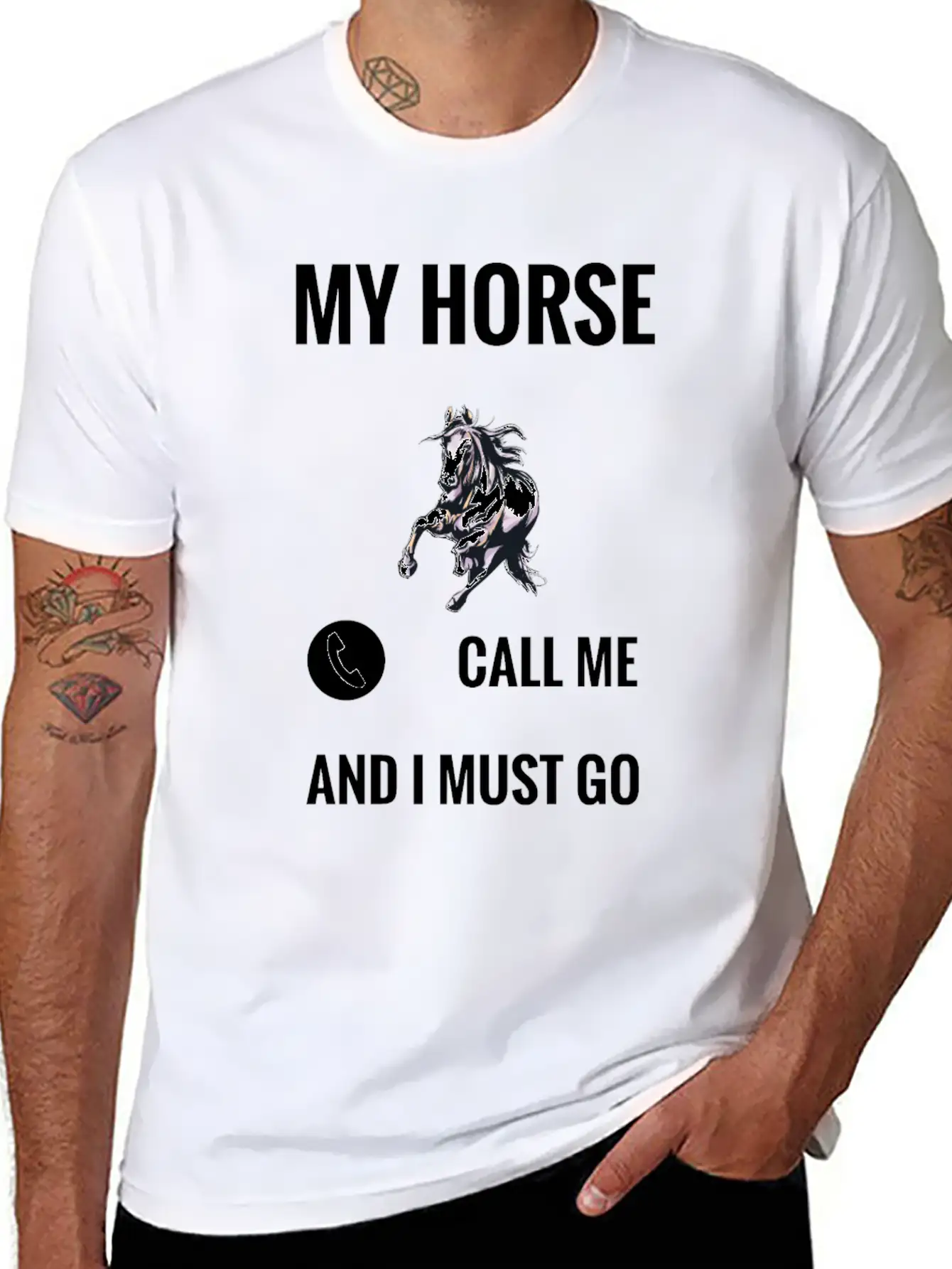 Horse Unisex Short Sleeve Soft Cotton T-Shirt – Casual Everyday Wear
