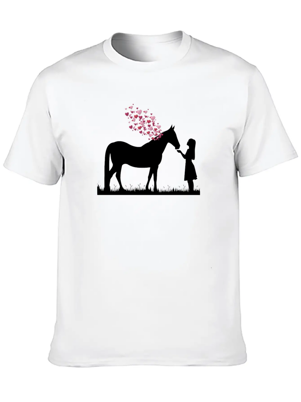 Horse With Heart And Girl Horse Love Shirt Gift Stylish Everyday T-Shirt – Unisex Basic Cotton Tee
