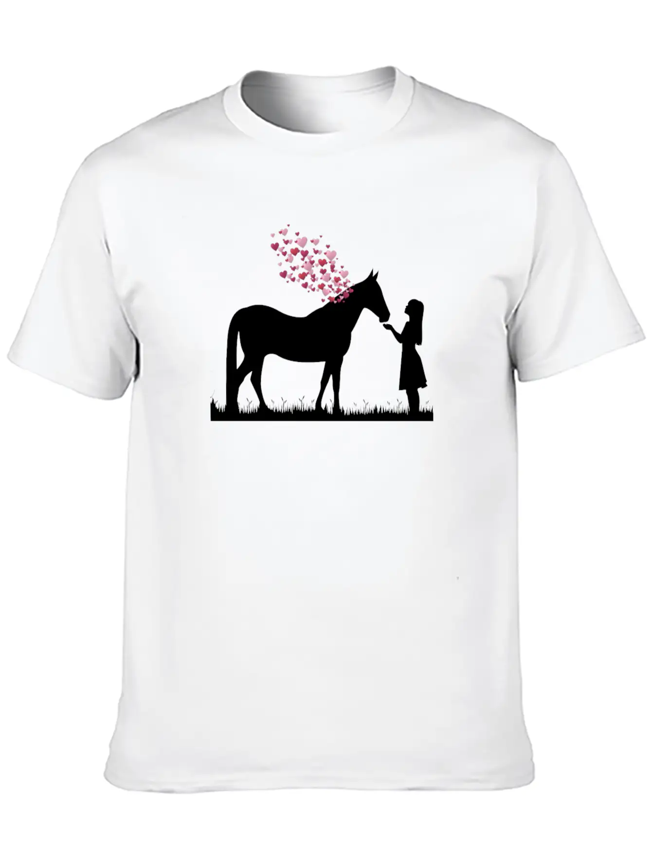 Horse With Heart And Girl Horse Love Shirt Gift Stylish Everyday T-Shirt – Unisex Basic Cotton Tee