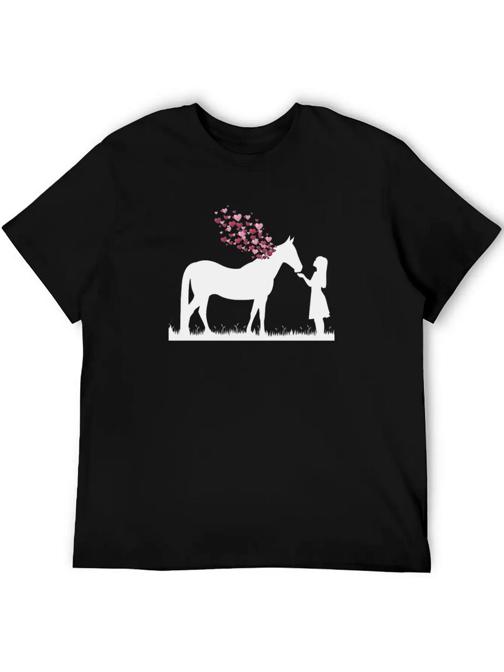 Horse With Heart And Girl Horse Love Shirt Gift Stylish Everyday T-Shirt – Unisex Basic Cotton Tee