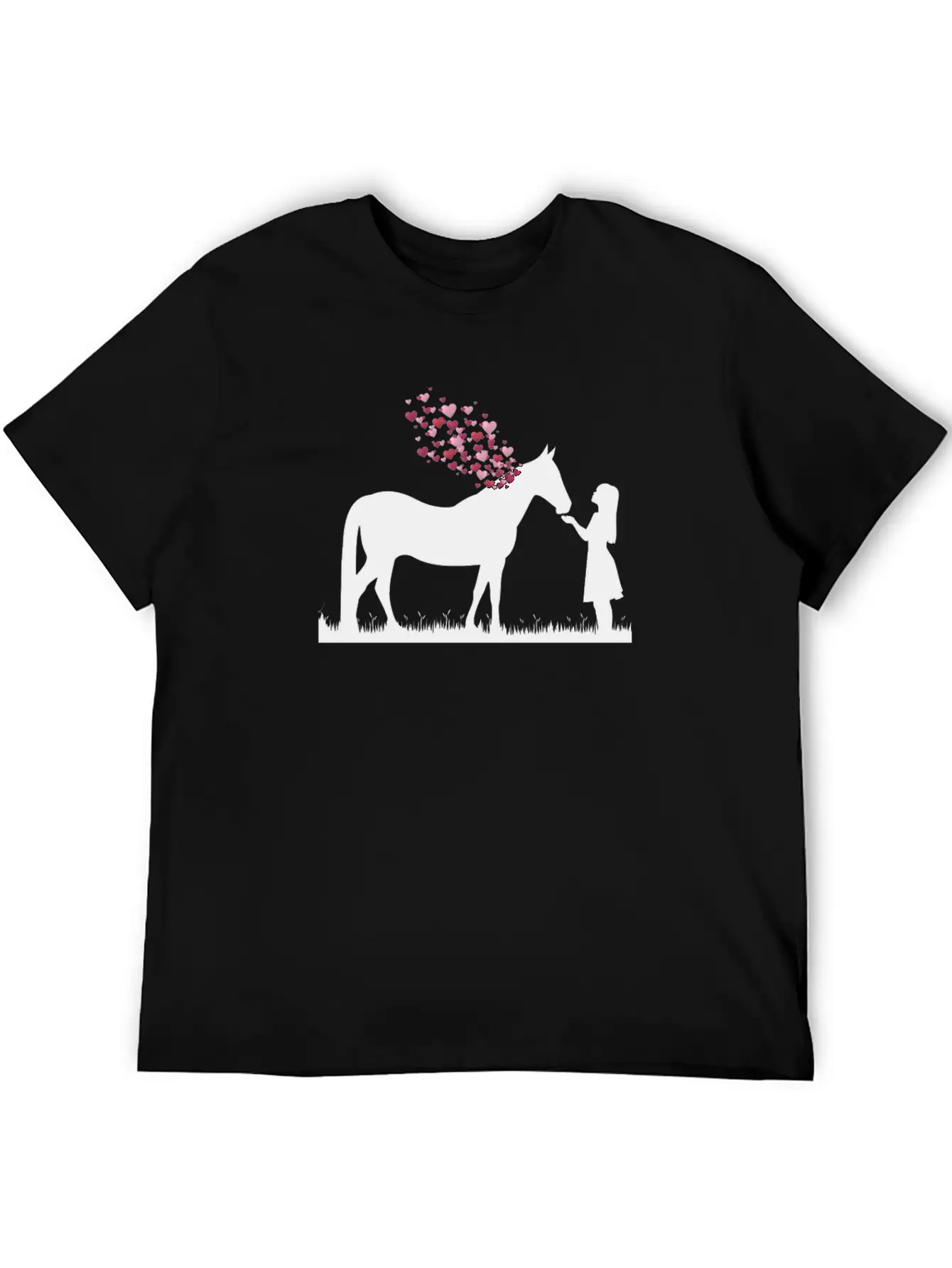 Horse With Heart And Girl Horse Love Shirt Gift Stylish Everyday T-Shirt – Unisex Basic Cotton Tee