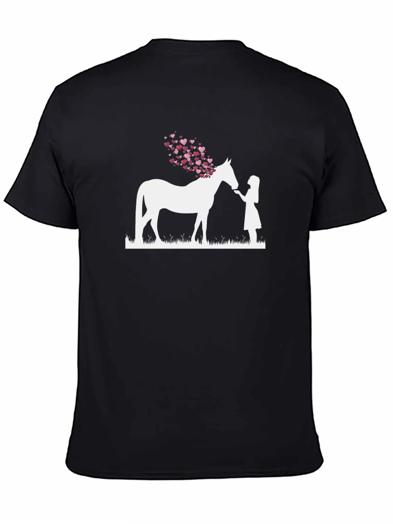 Horse With Heart And Girl Horse Love Shirt Gift Stylish Everyday T-Shirt – Unisex Basic Cotton Tee