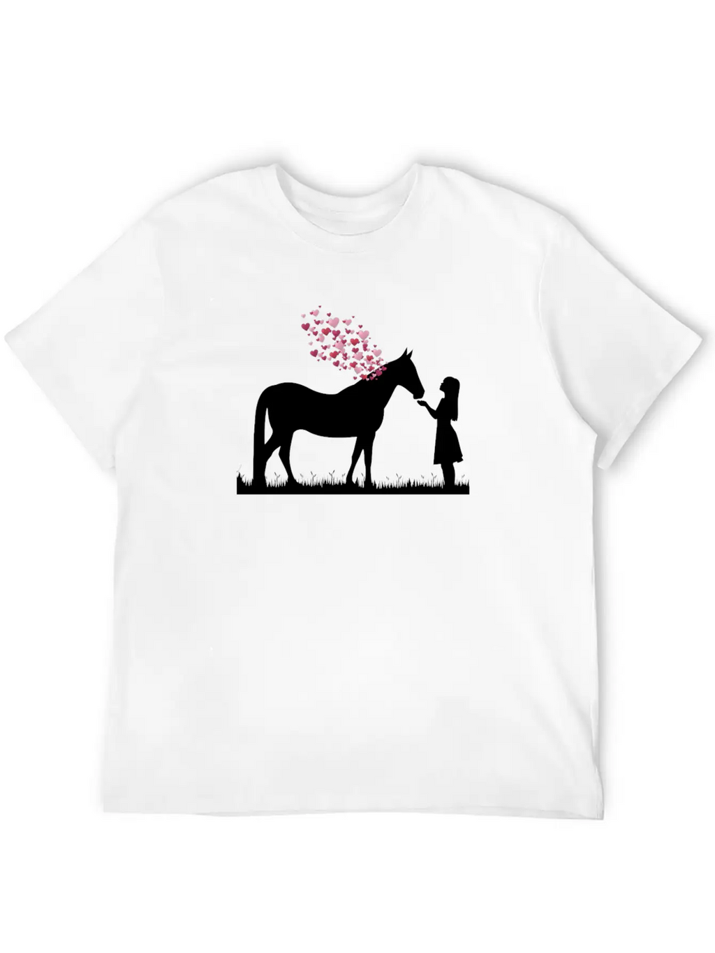 Horse With Heart And Girl Horse Love Shirt Gift Stylish Everyday T-Shirt – Unisex Basic Cotton Tee
